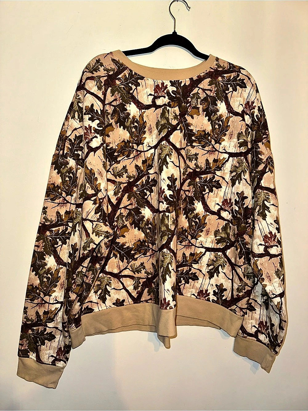 Original Use Men's Fleece Crewneck Sweatshirt - Beige Camo XXL